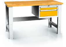 Workbenches alcera PROFI - board - foot - container 700 - 1055 x 1500 x 700